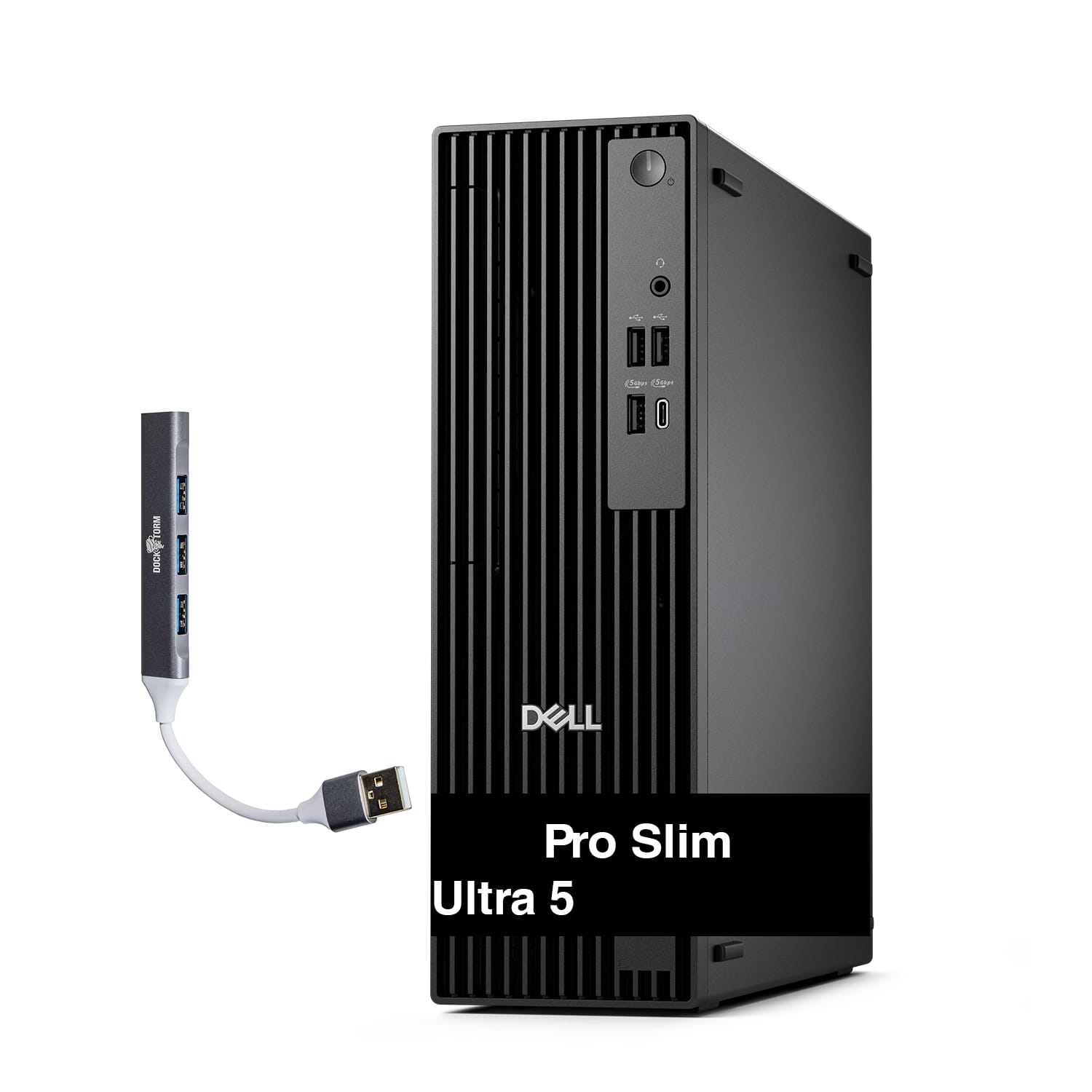 Dell - Pro Slim QCS1250 Mini Desktop (Ultra 5-235, 64GB, 4TB SSD, Intel Graphics, Win 11 Pro) w/USB Hub - Black