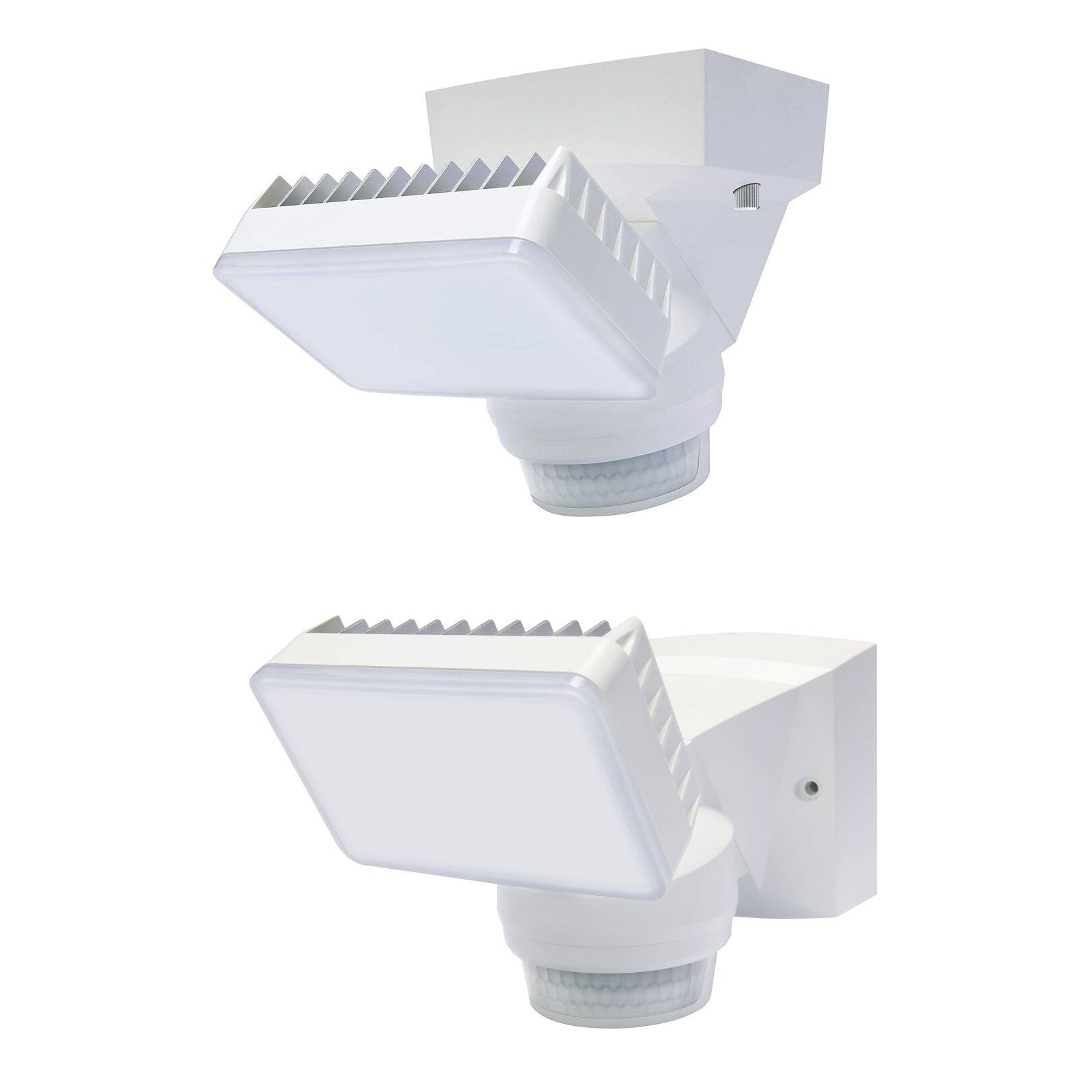 Alt View 2. IQ America - IQ America LED Outdoor Motion Security Flood Light 1600 Lumen 180 degree 70 ft Detection Wall Eave Universal Mount WH - White.