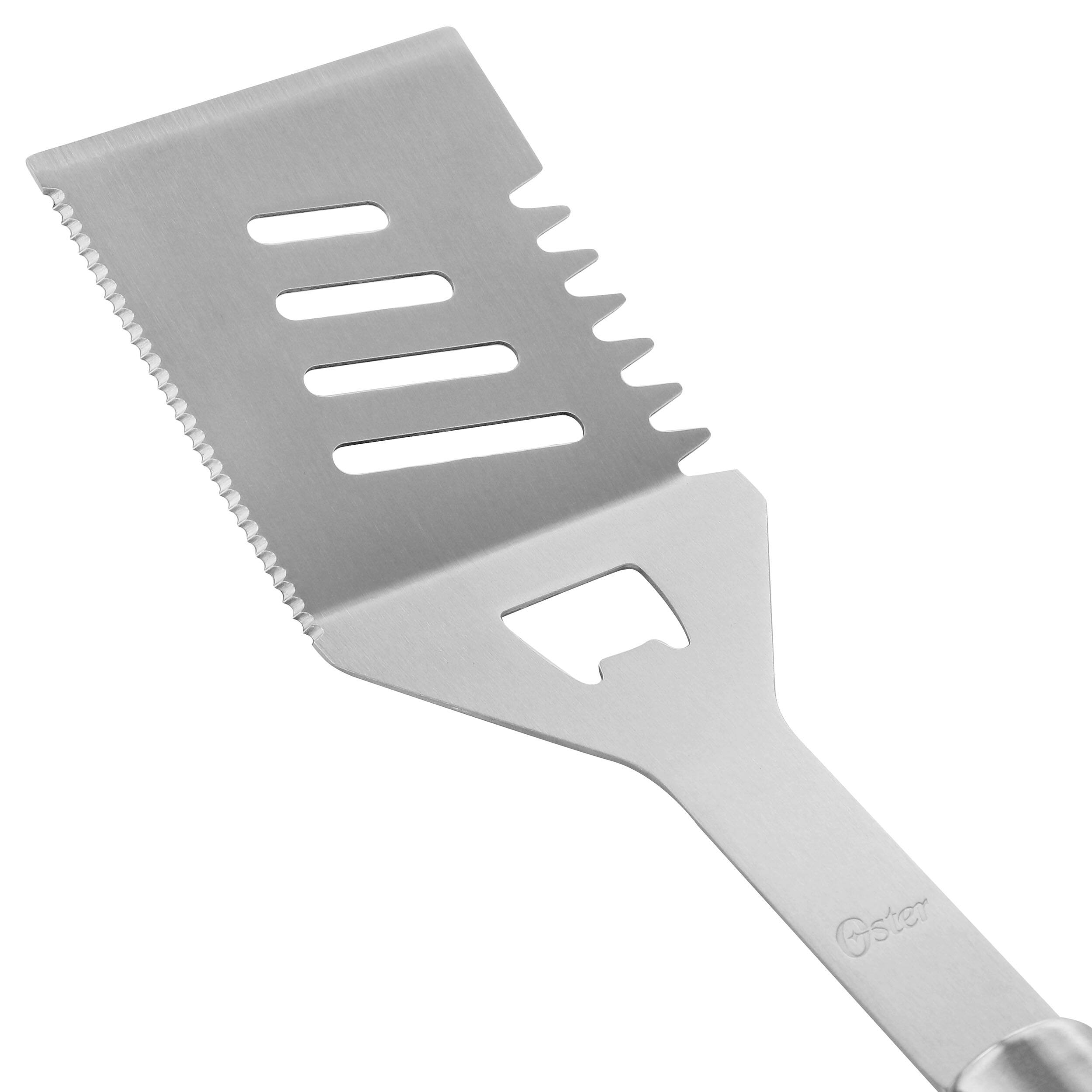 Alt View 3. Oster - Oster Baldwin 3 Piece Stainless Steel Barbecue Tool Set in Silver - Silver.