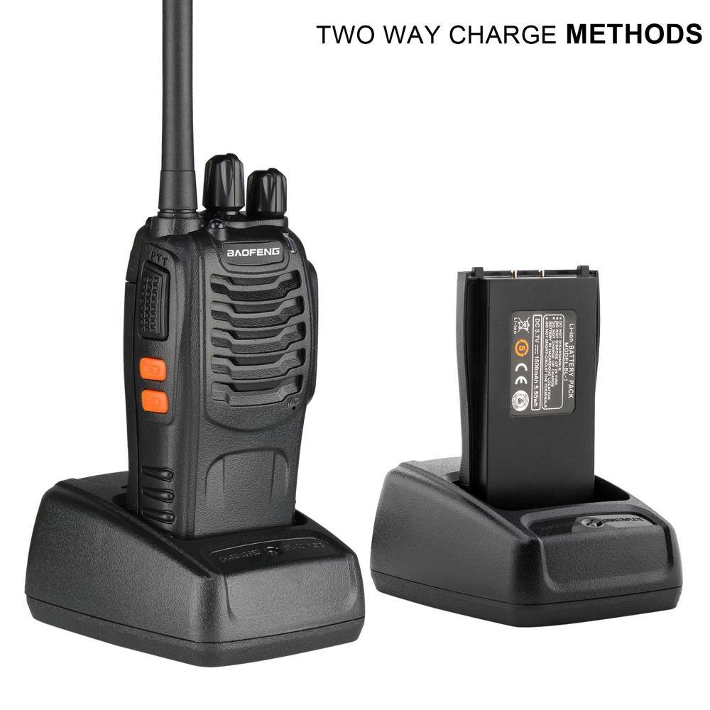 Alt View 5. Winado - 2 x Baofeng BF-88A Walkie Talkie Two Way Radio 16CH 462MHz 467MHz FRS Frequency - Black.