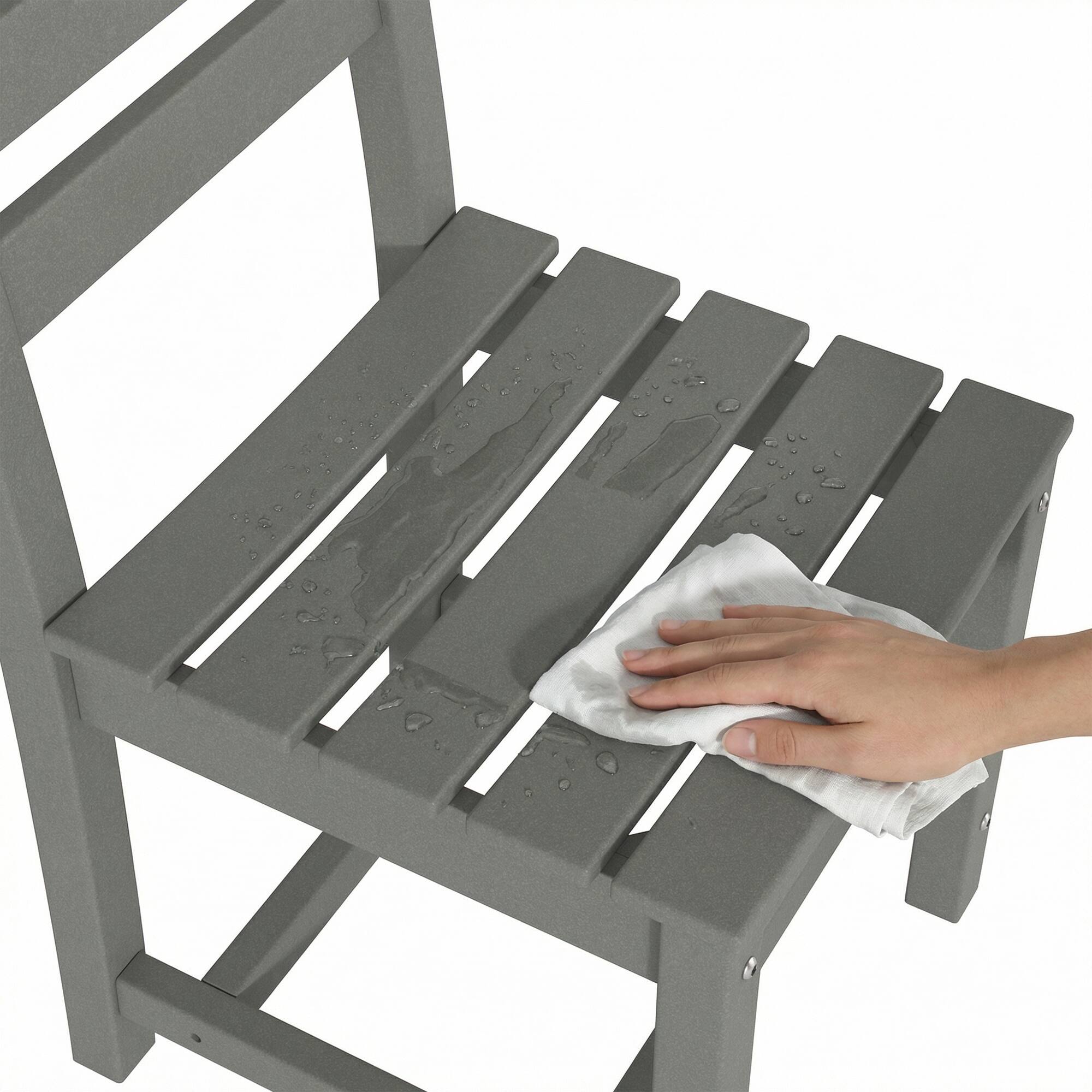 Alt View 9. Famapy - Pairs of HDPE Outdoor Armless Dining Chair - 4 Colors Weatherproof Patio Chair for Garden, Poolside 330LBS Capacity - Gray.