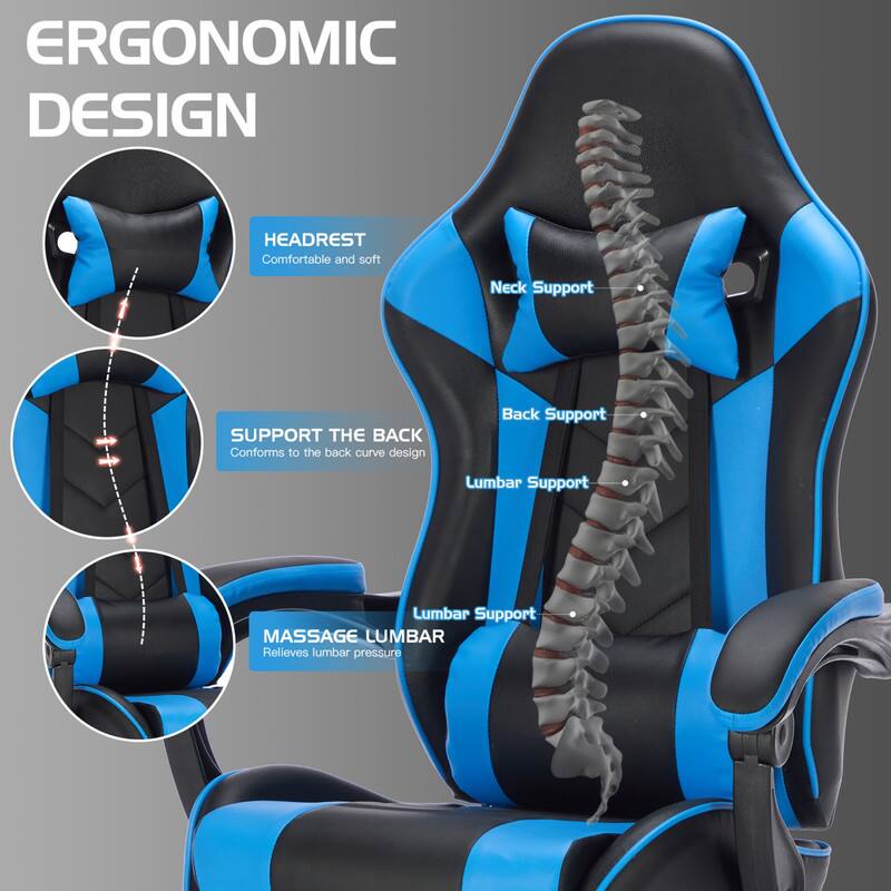 ERGONOMIC DESIGN

HEADREST
Comfortable and soft

SUPPORT THE BACK
Conforms to the back curve design

MASSAGE LUMBAR
Relieves lumbar pressure