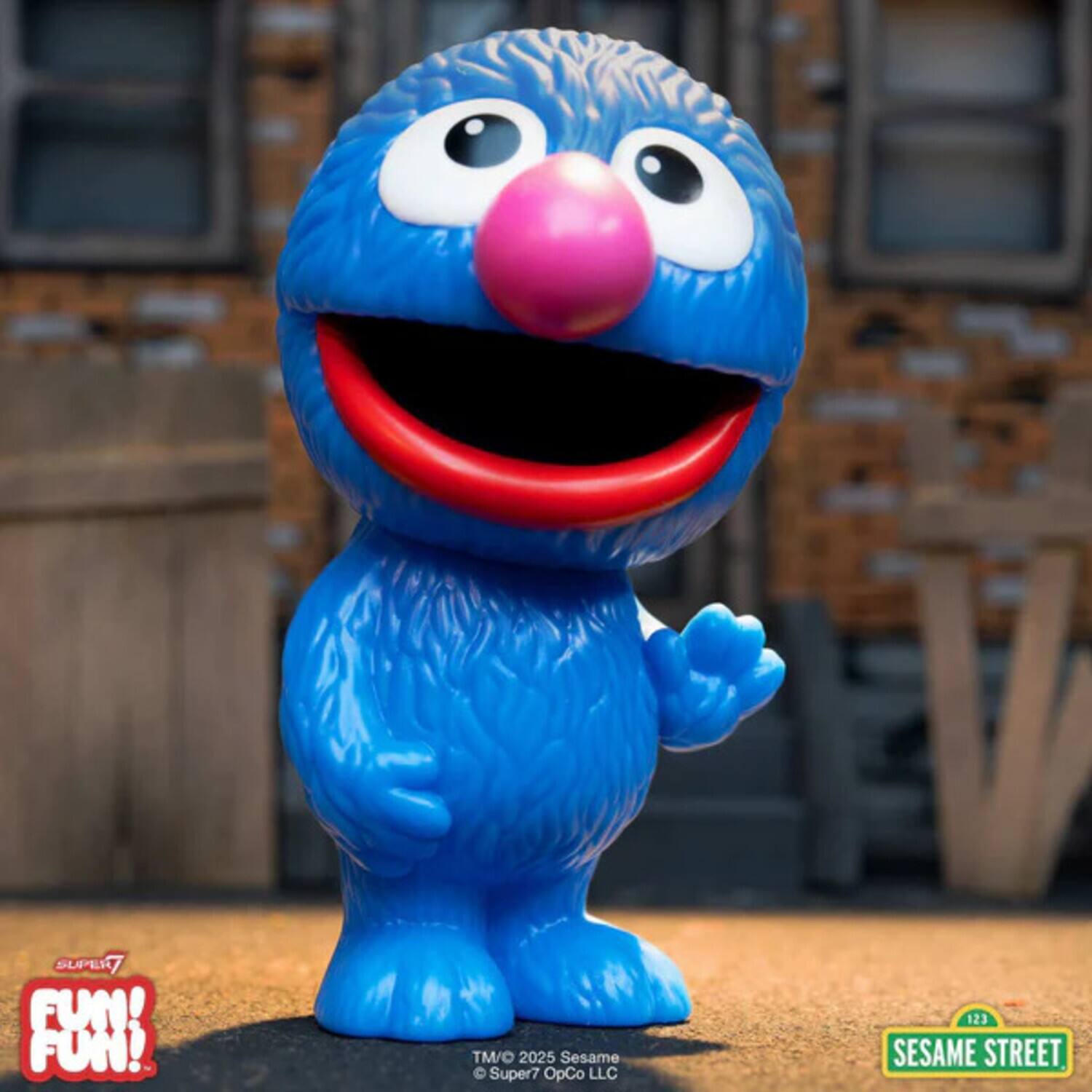 Sure, here is the corrected and grouped text from the image:

---

**Top Left:**
- SLAPFISH
- FUN! FUN!

**Bottom Left:**
- TM/© 2025 Sesame Super7 OpCo LLC

**Bottom Right:**
- SESAME STREET

**Bottom Center:**
- 123

---