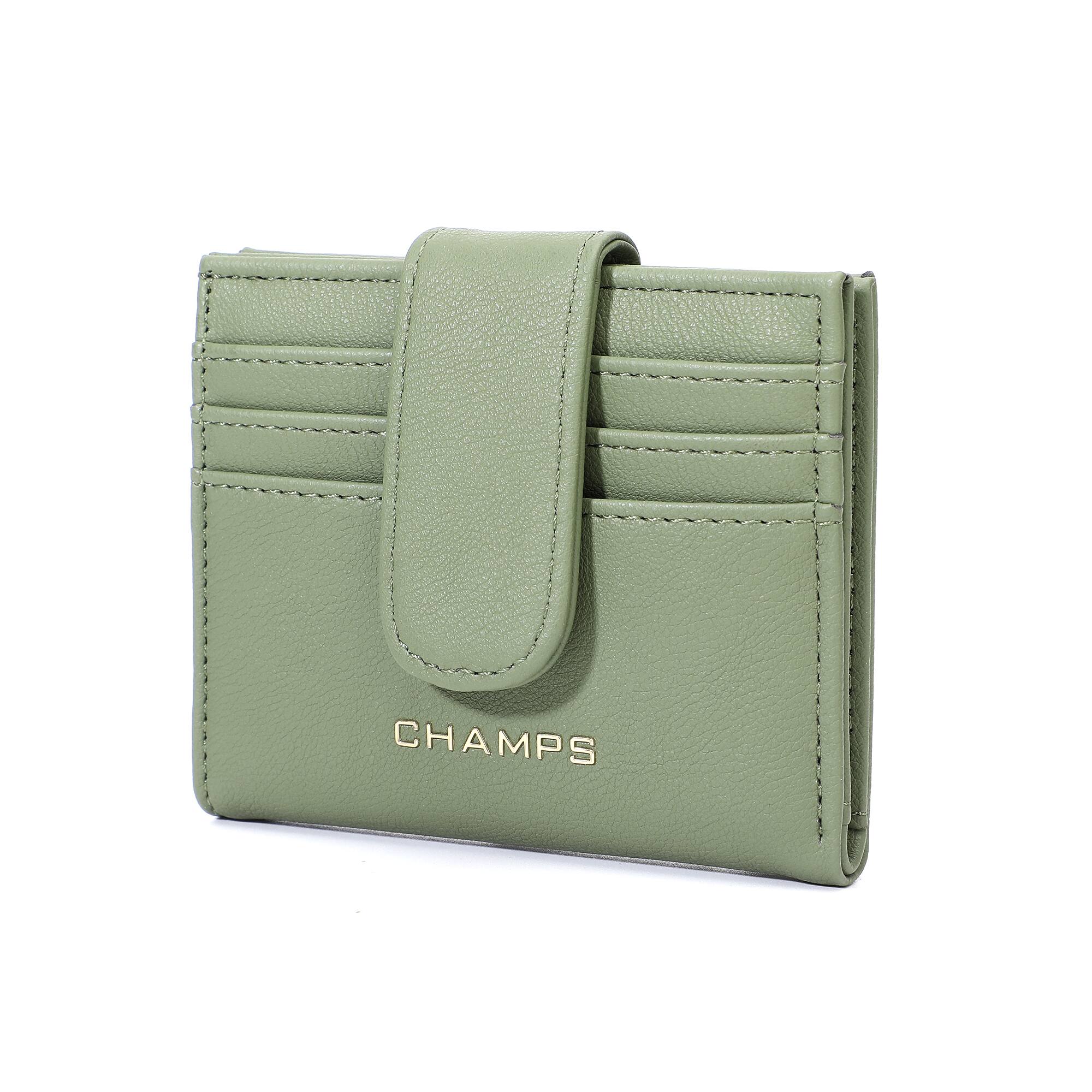 Angle. Champs - Iconic Collection Snap Cardholder - Green.