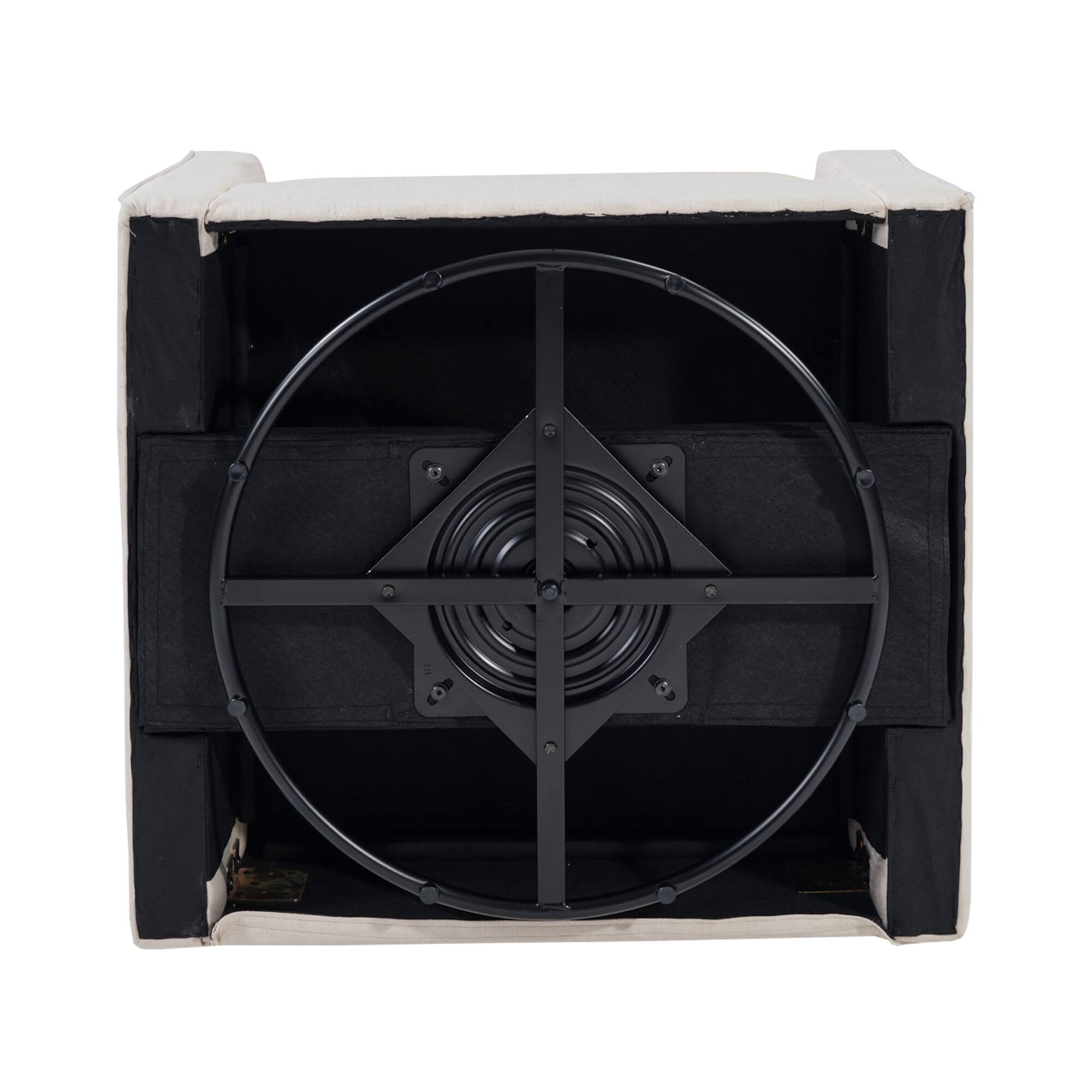 Alt View 2. Bestier - Swivel Accent Square Chair with Thick Padded Backrest Cushion, Lounge Reading Chair for Living Room Bedroom - Beige.