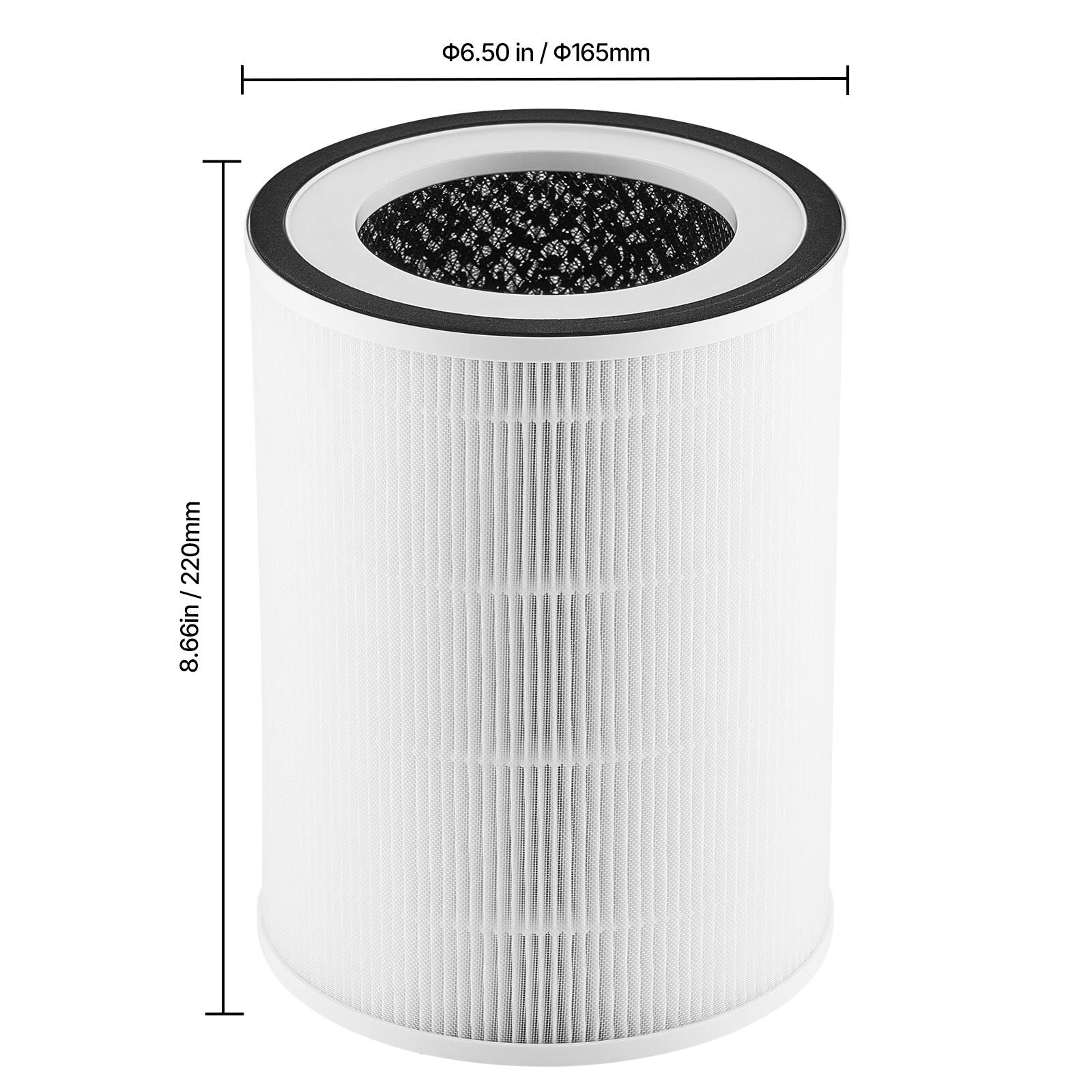 - Diameter: 6.50 in / 165mm
- Height: 8.66 in / 220mm