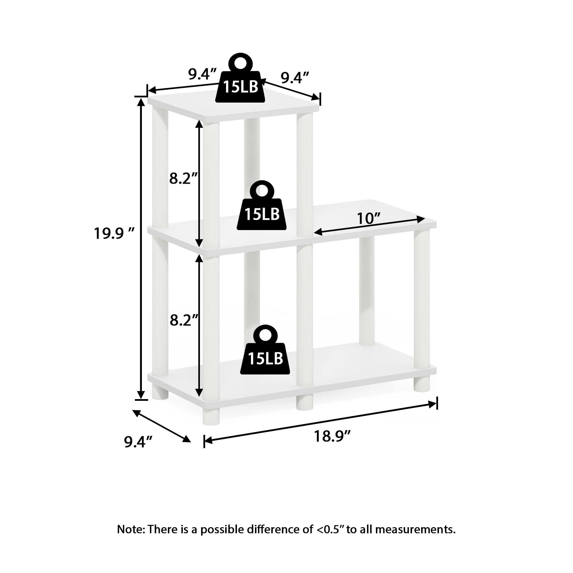 9.4" 15LB 9.4" 8.2" 19.9" 15LB 10" 8.2" 15LB 9.4" 18.9" Note: There is a possible difference of <0.5" to all measurements.