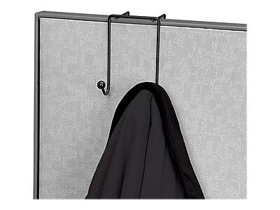 Alt View 4. Fellowes - Wire Partition Additions Metal Double Coat Hook, Black - Black.