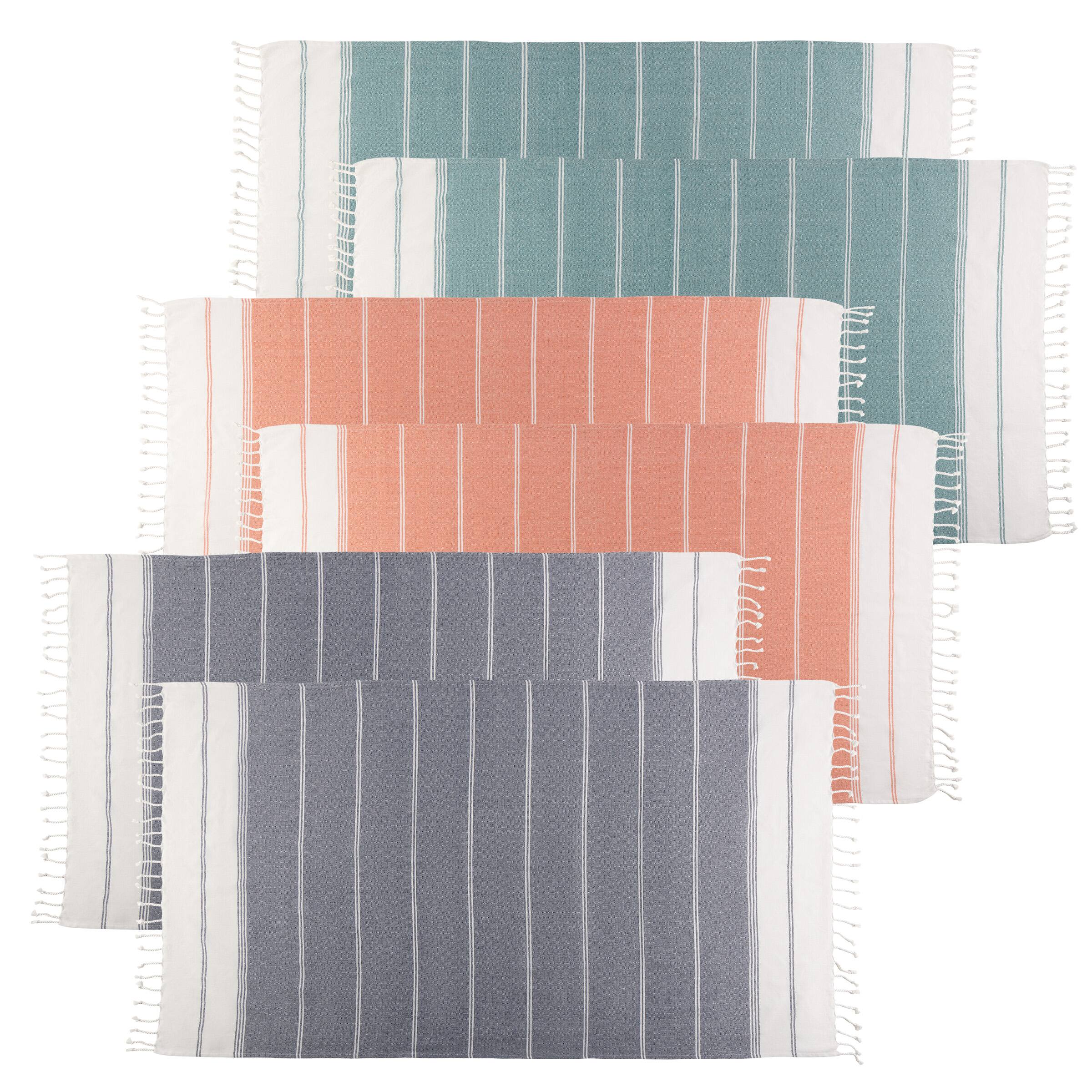 Alt View 3. Lavish Home - 6 Pack Turkish Beach Towels Set Oversized Quick Dry Sand Free for Pool or Travel - Multicolor.