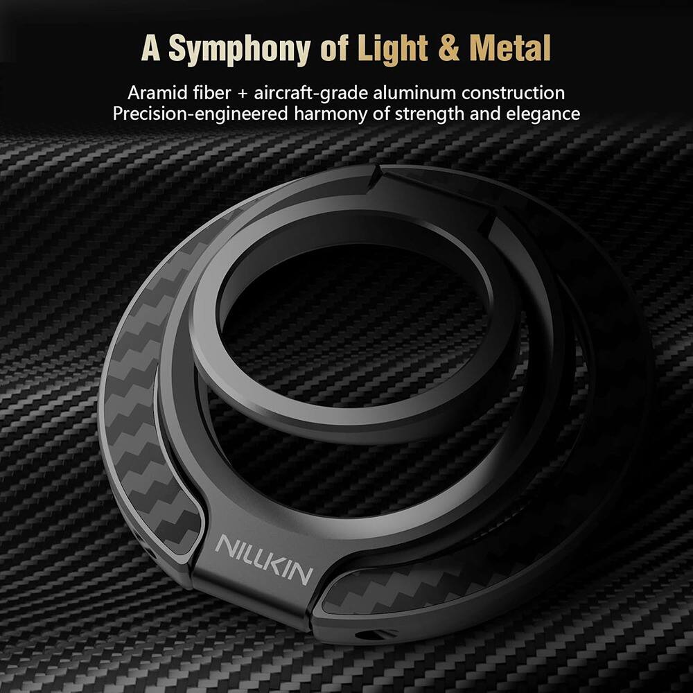 Back. PARKER SLATER - Magnetic Phone Ring Holder – Aluminum, Black, Kickstand - Black.