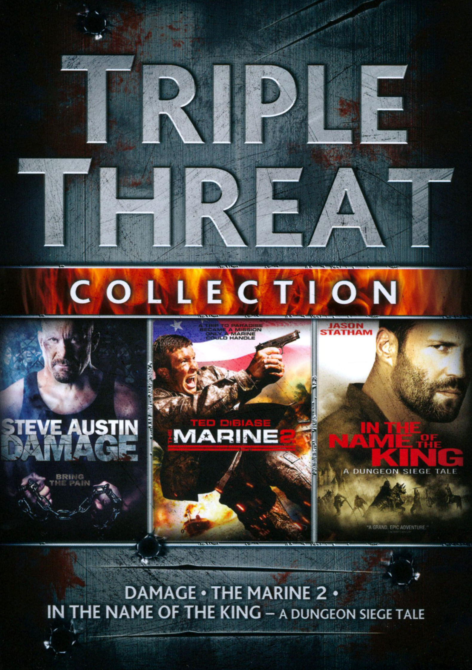 Triple Threat Collection: Damage/Marine 2/In the Name of the King [3 Discs]  [DVD] - Best Buy