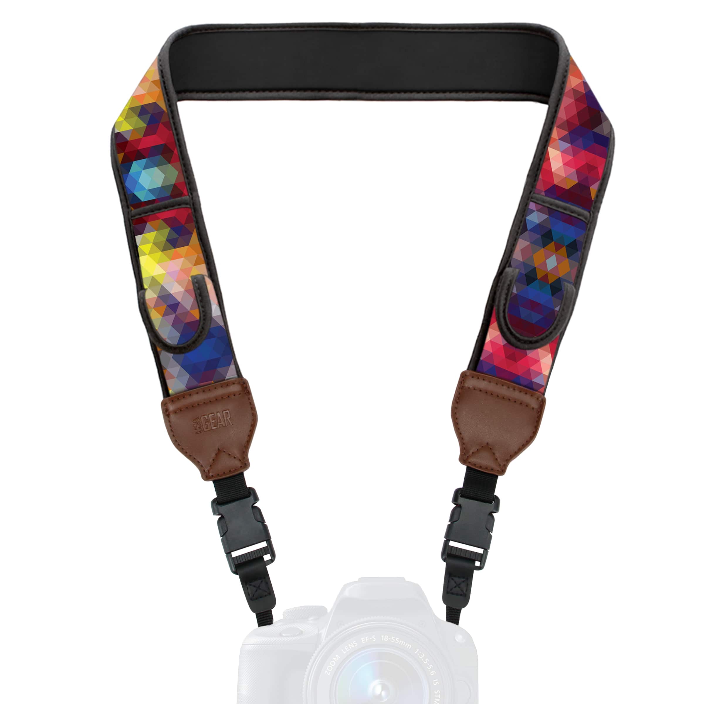 USA Gear - Adjustable Camera Strap w/ Cushioned Neoprene & Storage Pockets