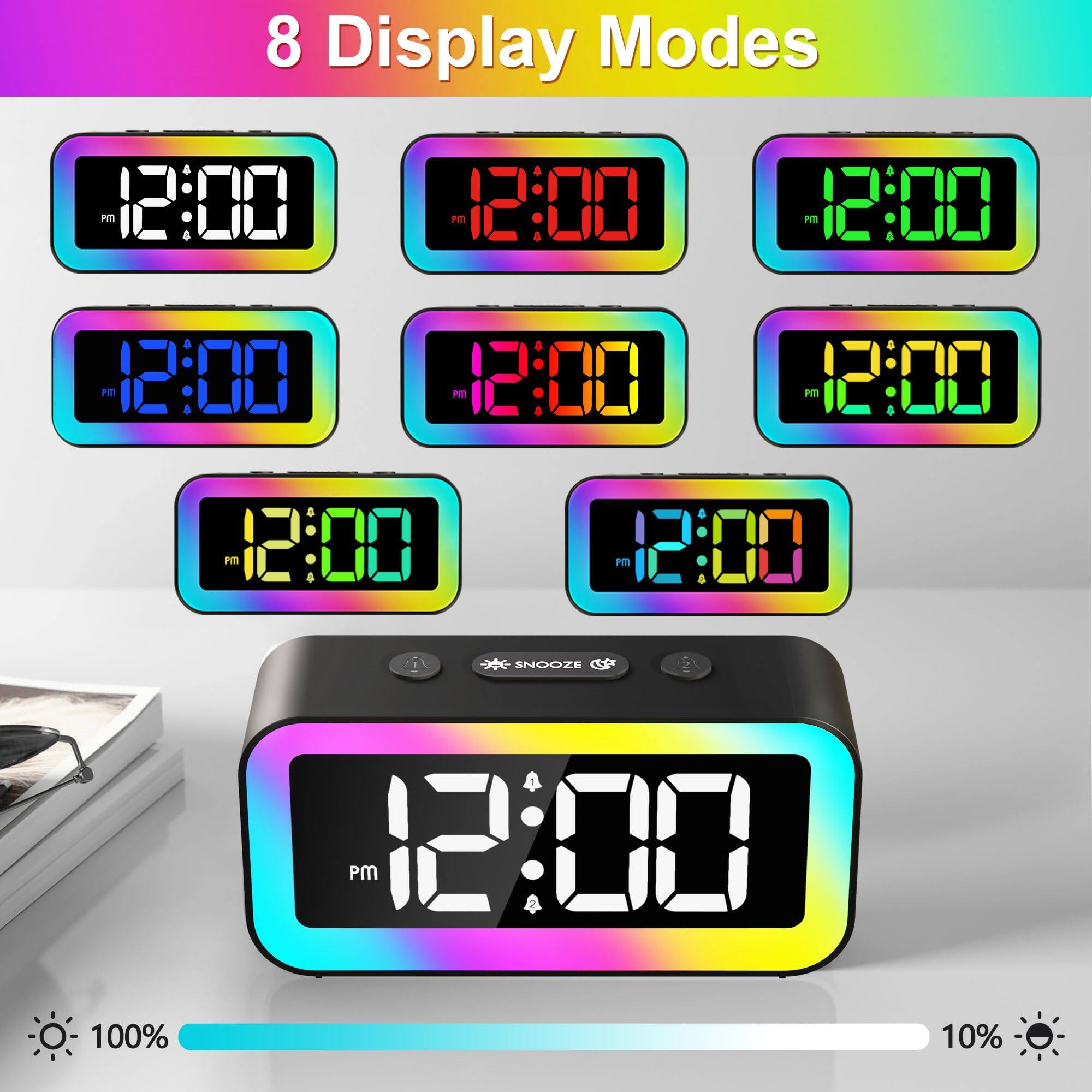8 Display Modes

12:00 PM

100%

10%