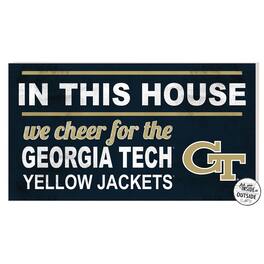 Jardine - Georgia Tech Yellow Jackets 11'' x 20'' Indoor/Outdoor In This House Sign - Navy