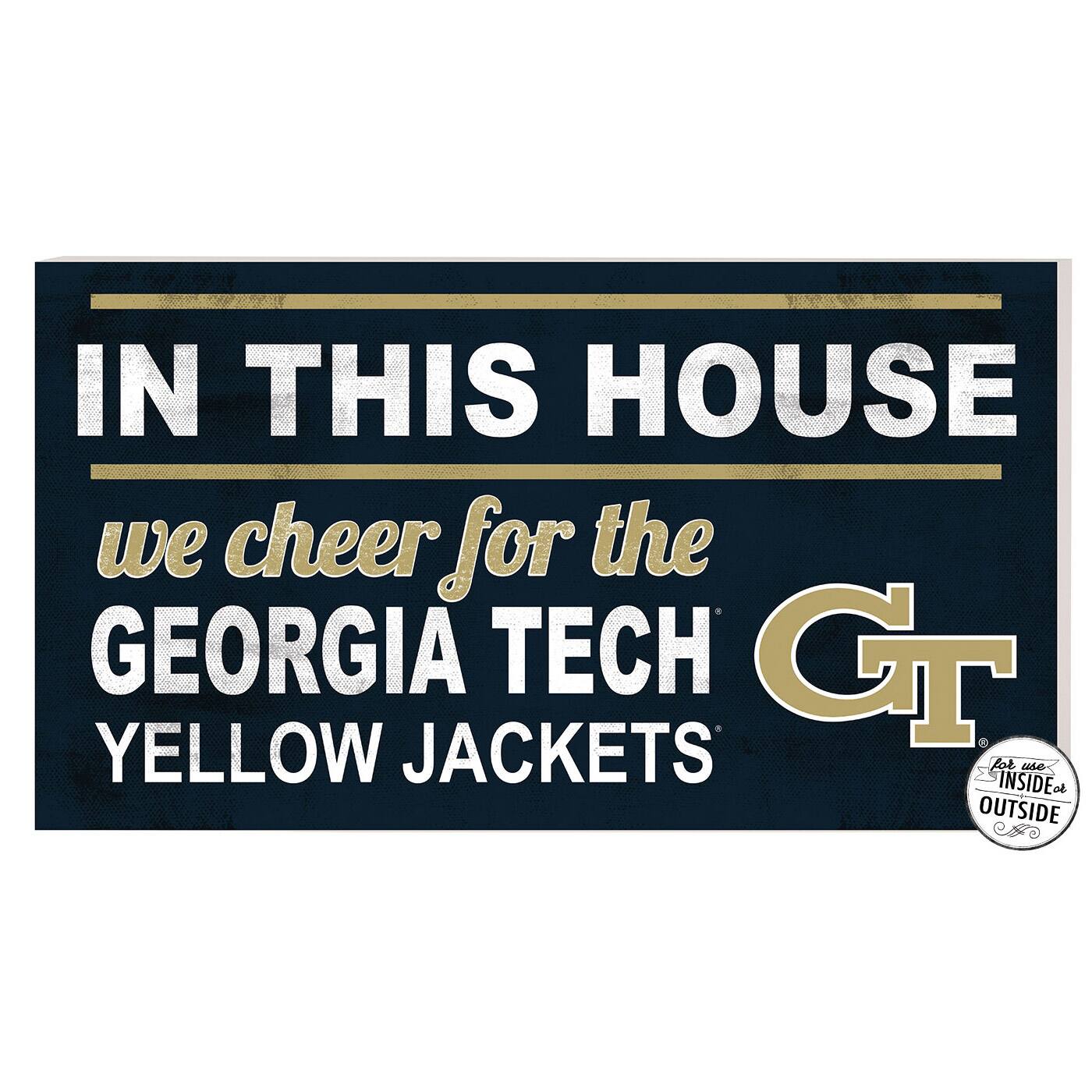 Georgia Tech Yellow Jackets 11'' x 20'' Indoor/Outdoor In This House Sign