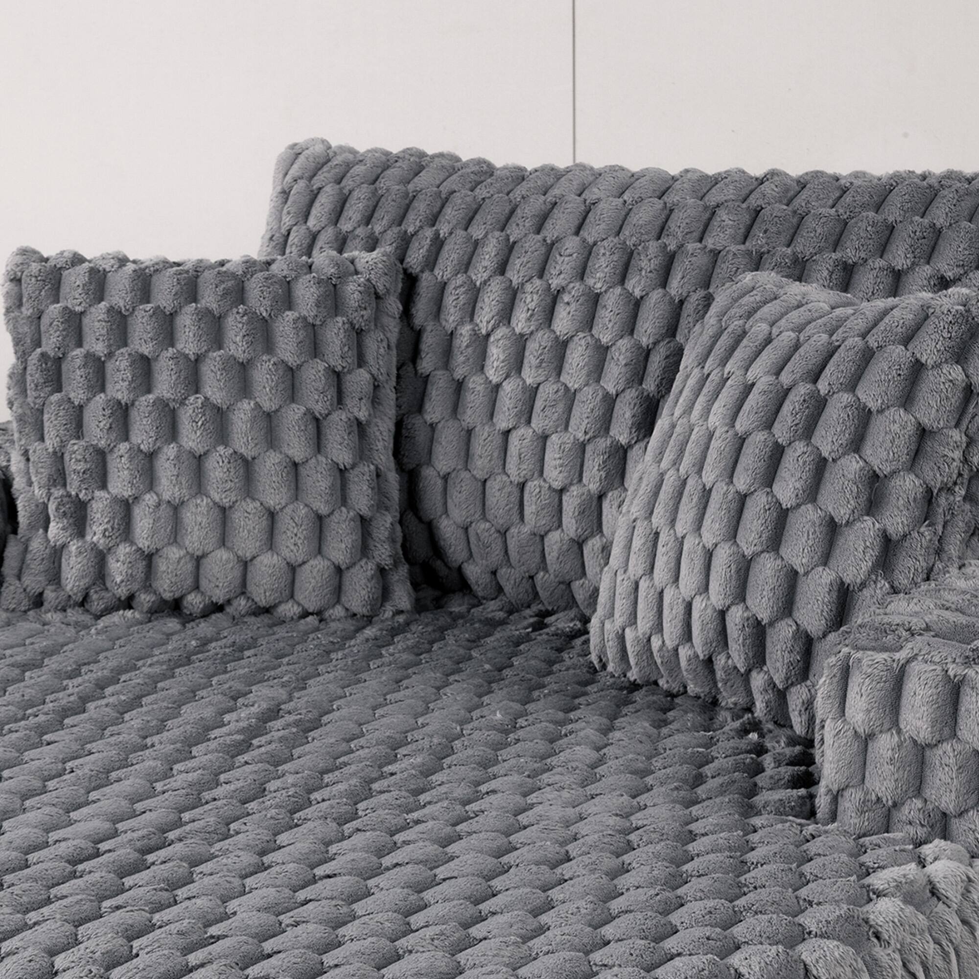 Alt View 1. KERDOM - 58'' Oversized Chaise Lounge, Living Room Plush Sofa Bed Chair Bed, Sleeper Couch Bed With Storage Space Office Daybed - Grey.