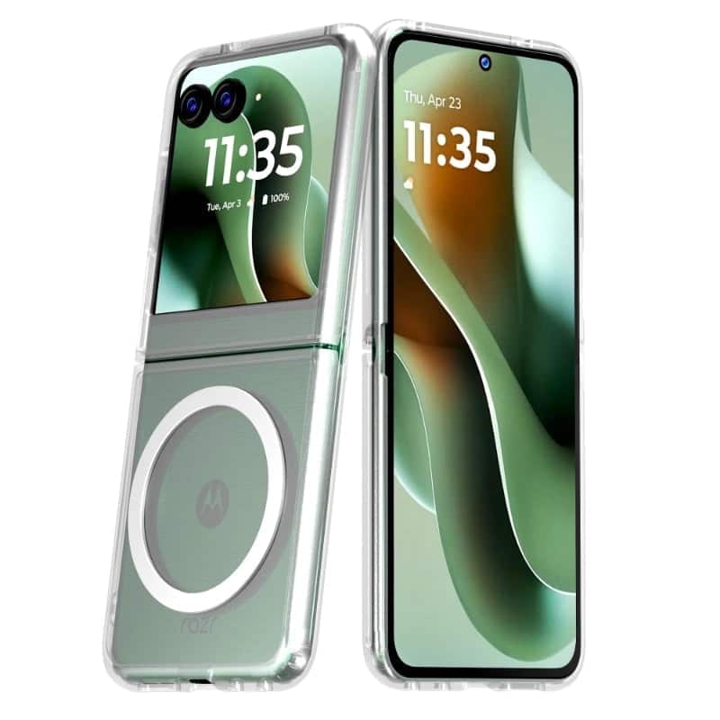 RomeTech - Hybrid Case with TPU Border for Motorola Razr (2025) - Matte Clear - Mint Clear