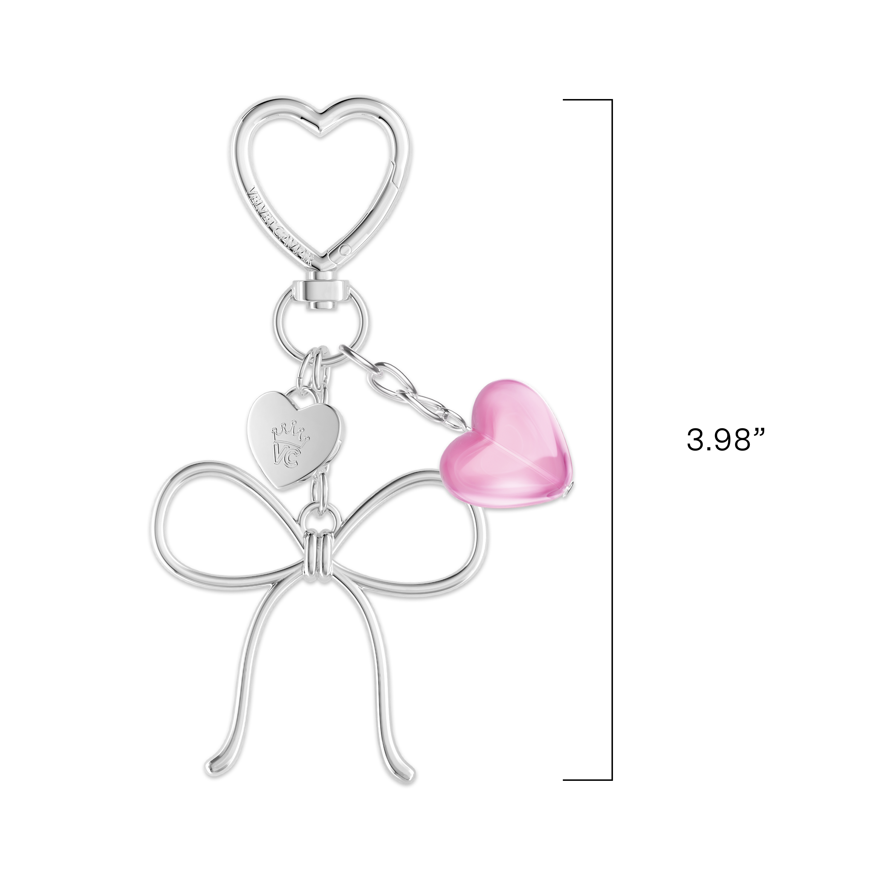 Alt View 2. VELVET CAVIAR - Tech & Bag Charm - Silver Bow.