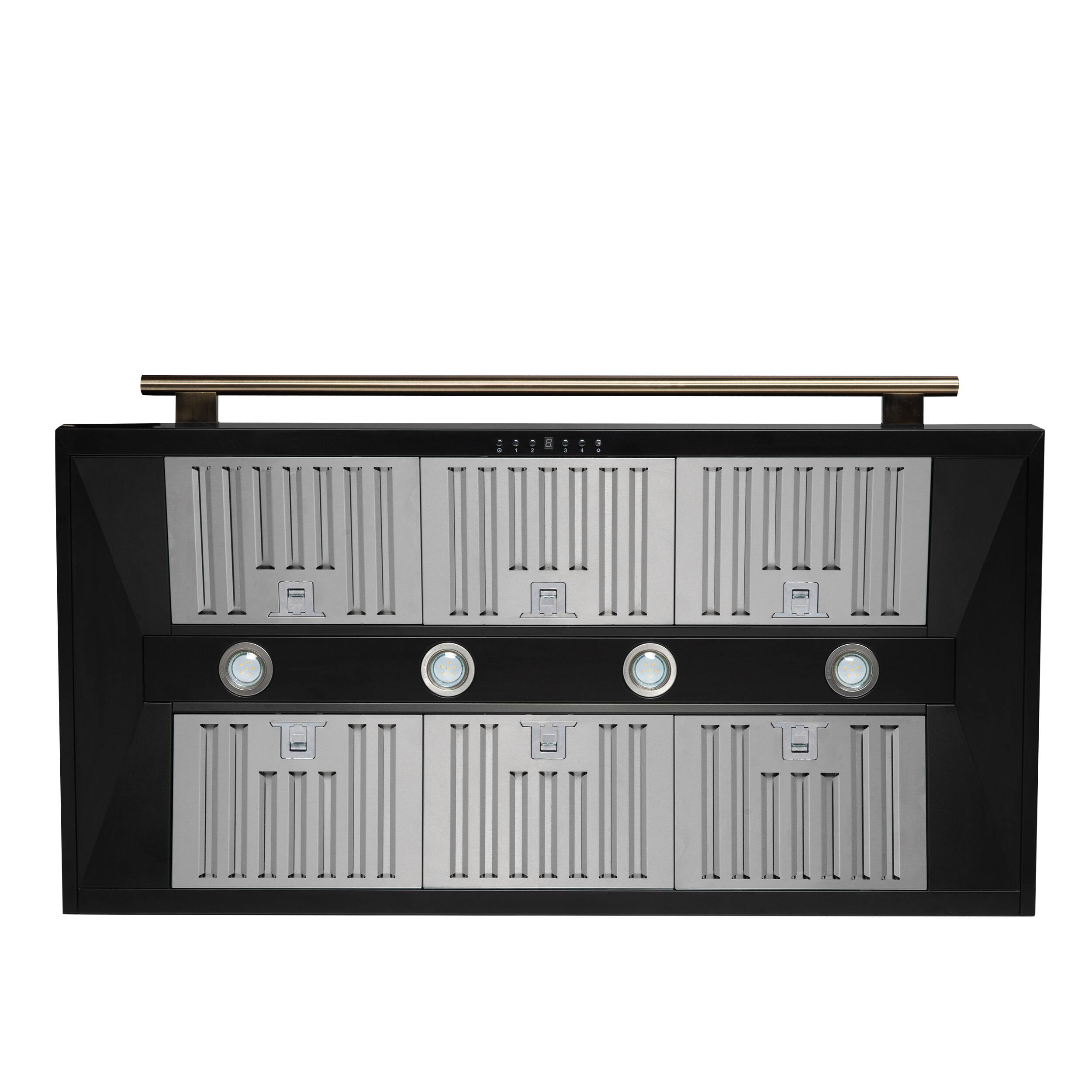 Alt View 4. Forno Appliances - Aria 48 in. Convertible Wall-Mounted Range Hood - Black.