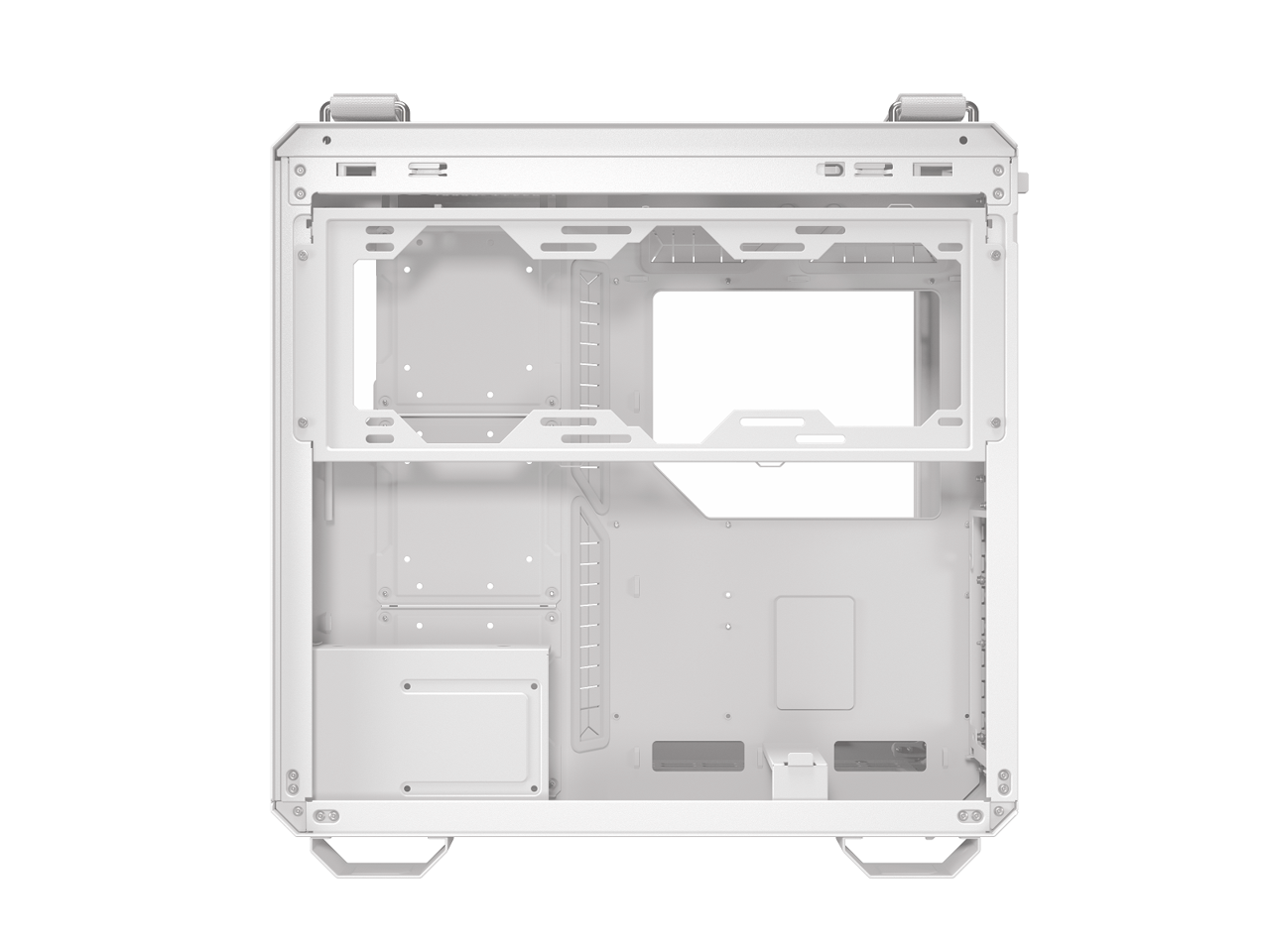 Alt View 9. ASUS - ASUS TUF Gaming GT502 Horizon White Steel / Plastic / Tempered Glass ATX Mid Tower Case - White.