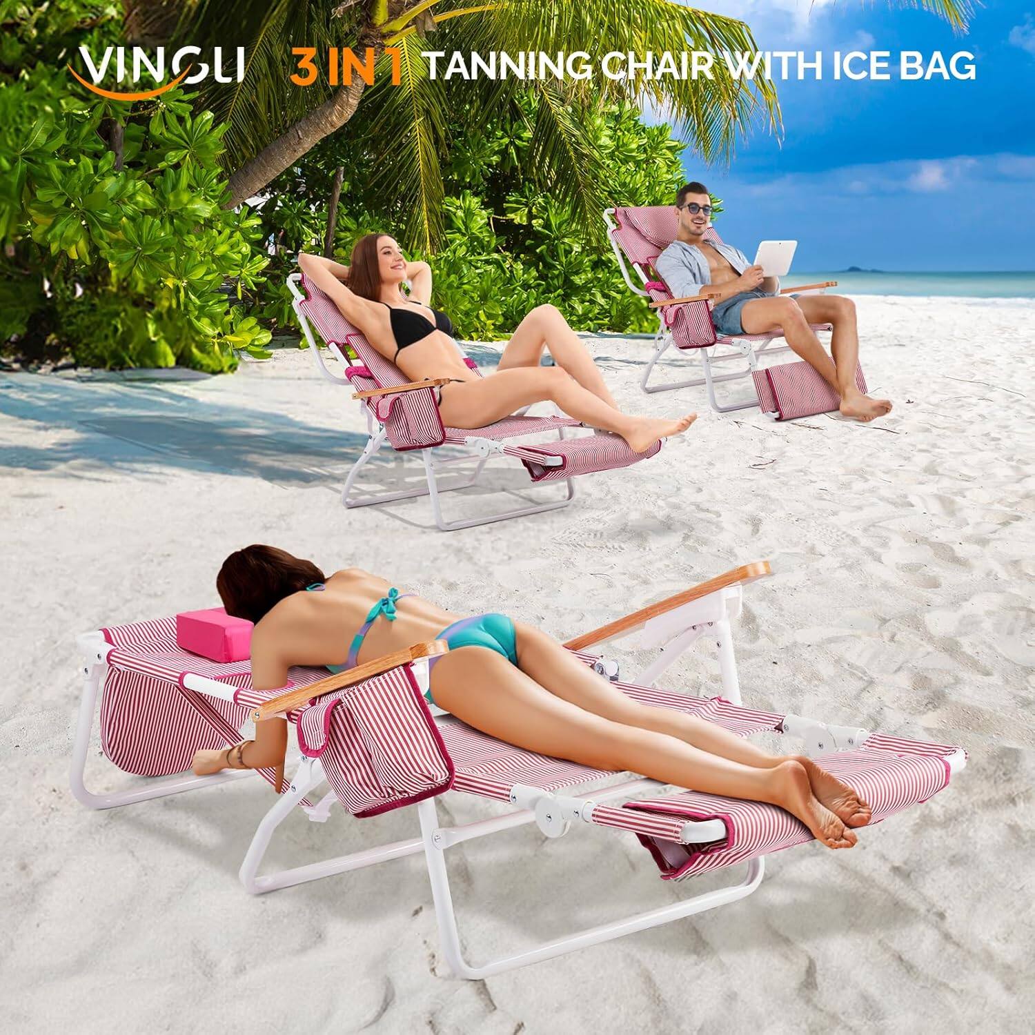 VINGLI 3IN1 TANNING CHAIR WITH ICE BAG
