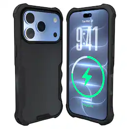 Smartish - iPhone 18 Pro/17 Pro MagSafe Case - Gripzilla - Protective Grip Heavy Duty Cover - Black - Black Tie Affair