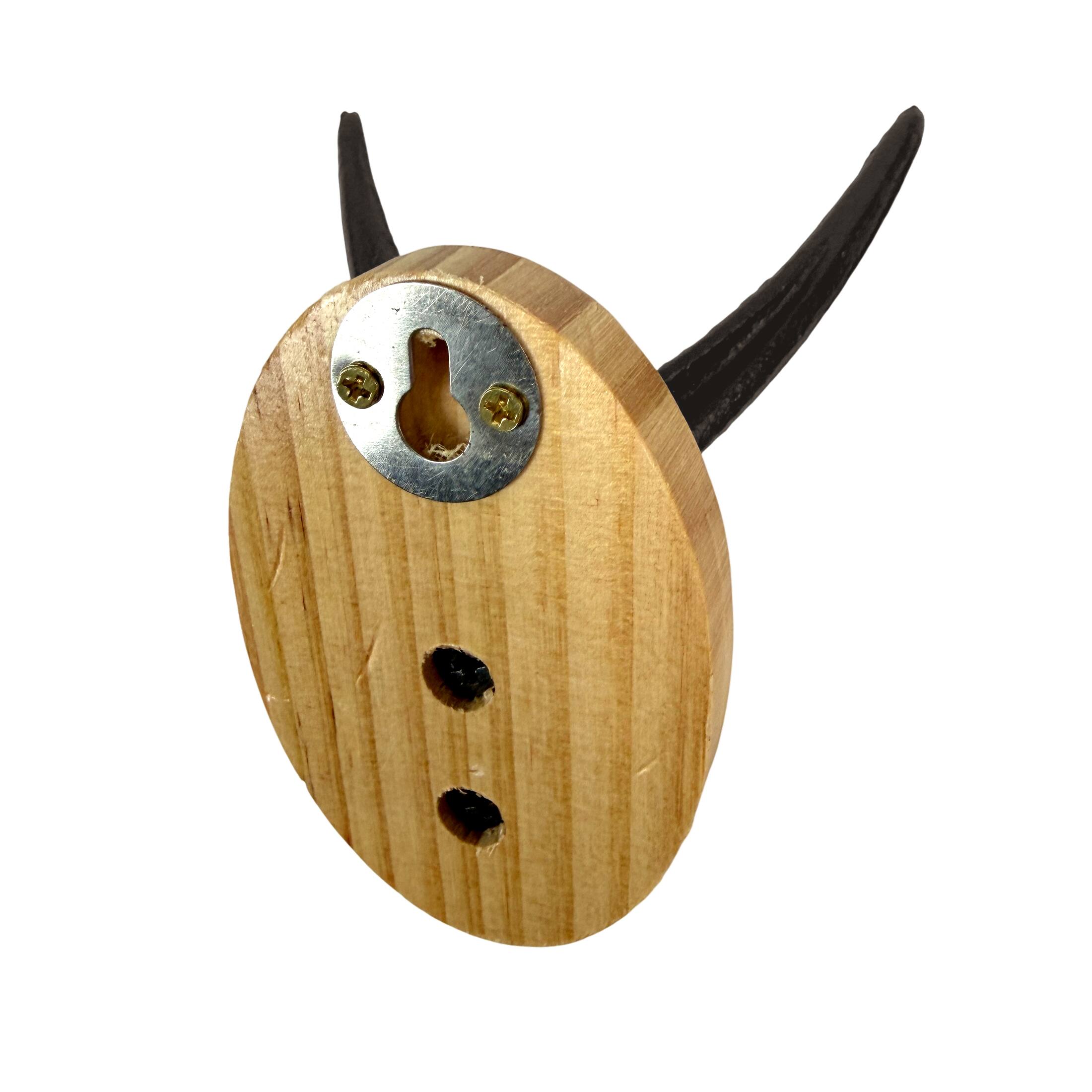 Alt View 2. Zeckos - Cast Iron Antler Wall Hook Set of 3 with Wood Backs Dark Brown 3.5 Inch - Dark Brown.