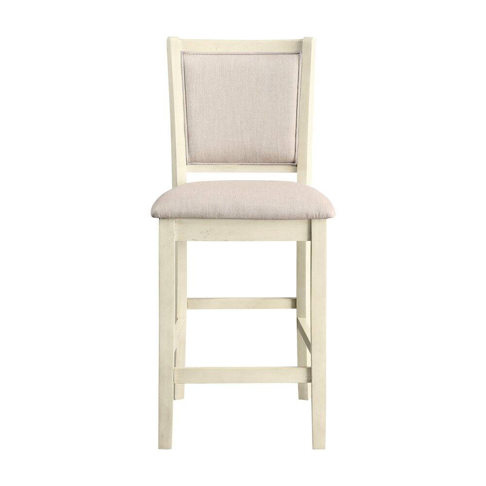 Back. New Classic Furniture - Amy Wood Counter Chair in Bisque (Set of 4) - Bisque.