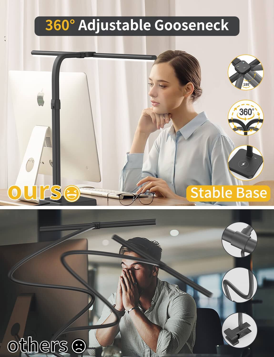 360° Adjustable Gooseneck

ours 😊

Stable Base

others 😔