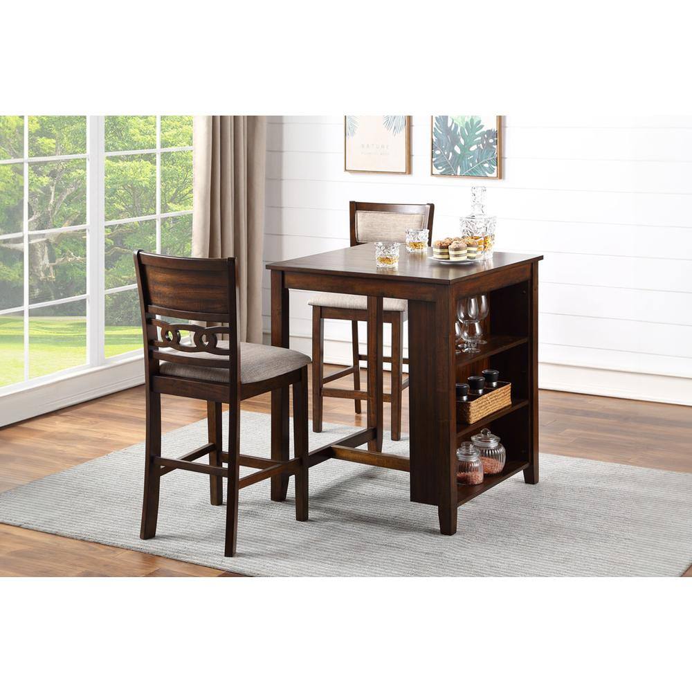 Angle. New Classic Furniture - Furniture Gia Solid Wood Counter Table 2 Chairs in Cherry Brown - Cherry.