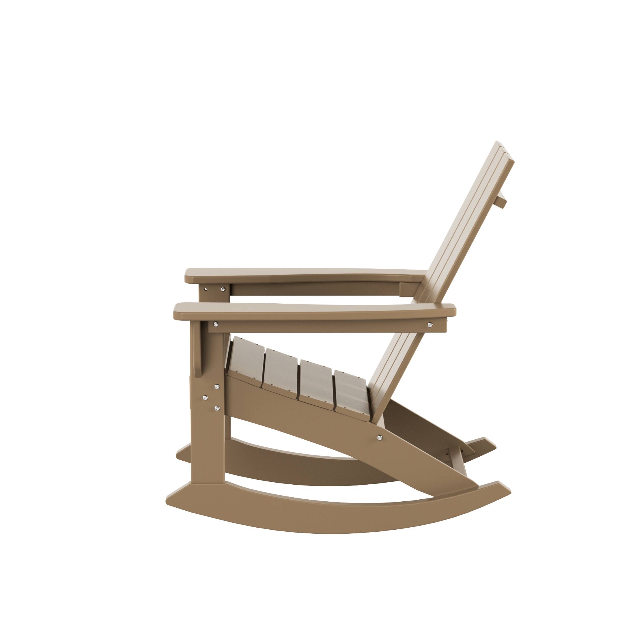 Alt View 4. WestinTrends - WestinTrends Ashore Outdoor Patio Modern Adirondack Rocking Chair - Weathered Wood.