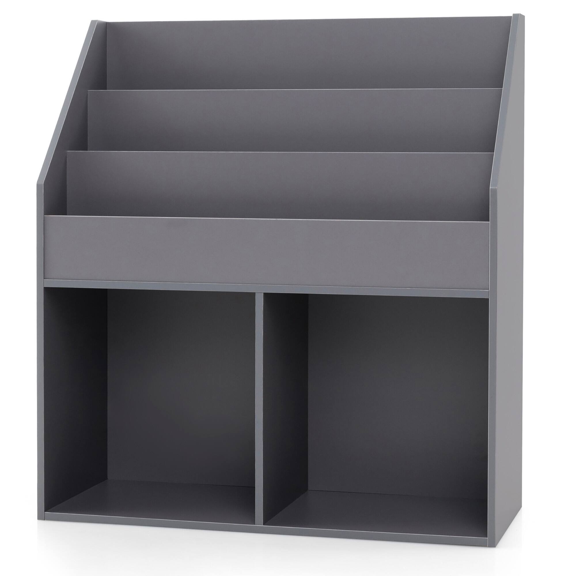 Alt View 9. Gymax - Gymax Honeyjoy Kids Wooden Bookshelf Bookcase Children Toy Storage Cabinet Organizer - Gray.