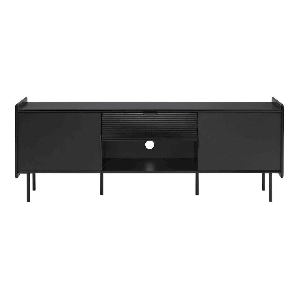 Alt View 1. Furniture of America - Rainer Modern Black TV Stand with Drawer and Doors - Black.