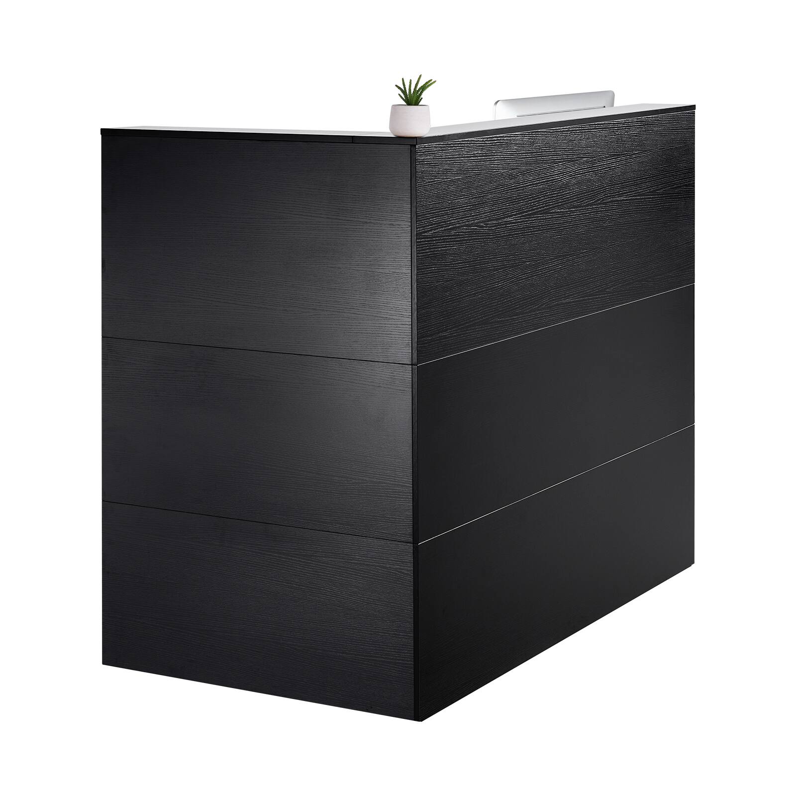 Alt View 5. VEVOR - Reception Desk, 55Inch L-Shaped Front Counter Table, Office Reception Counter - Black.
