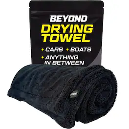Beyond Braid - Drying Towel - Super Absorbent Large Premium Microfiber Detailing Towel for Cars and Boats - 2-Pack - Black