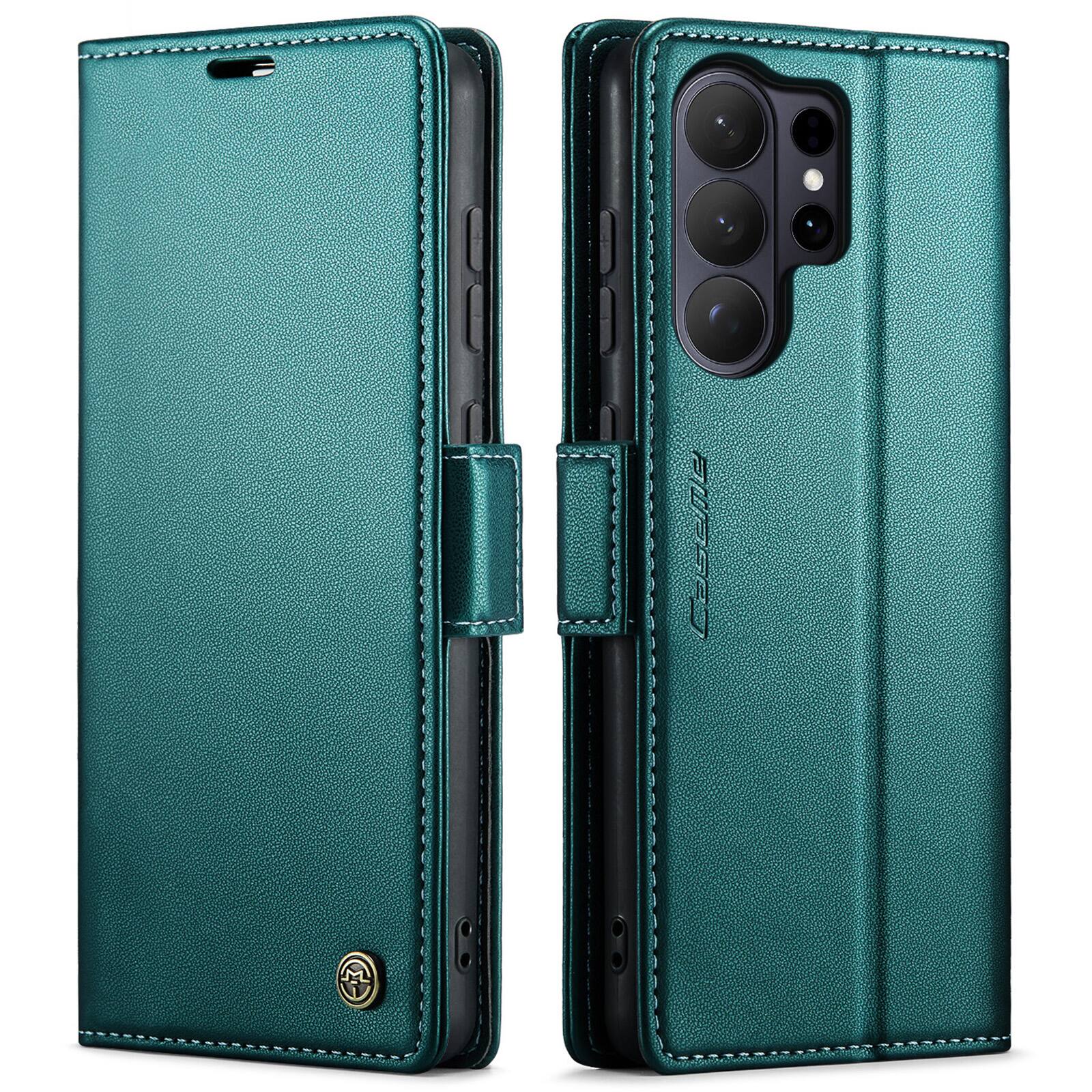 Alt View 4. UUCOVER - For Samsung Galaxy S26 Ultra PU Leather Wallet Case with RFID Blocking Cash Card Holder, Magnetic Flip Kickstand Cover - Green.