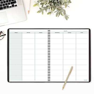 Alt View 2. AT-A-GLANCE - 8.25" x 10.88" Weekly Teacher's Planner, Faux Leather Cover - Black.