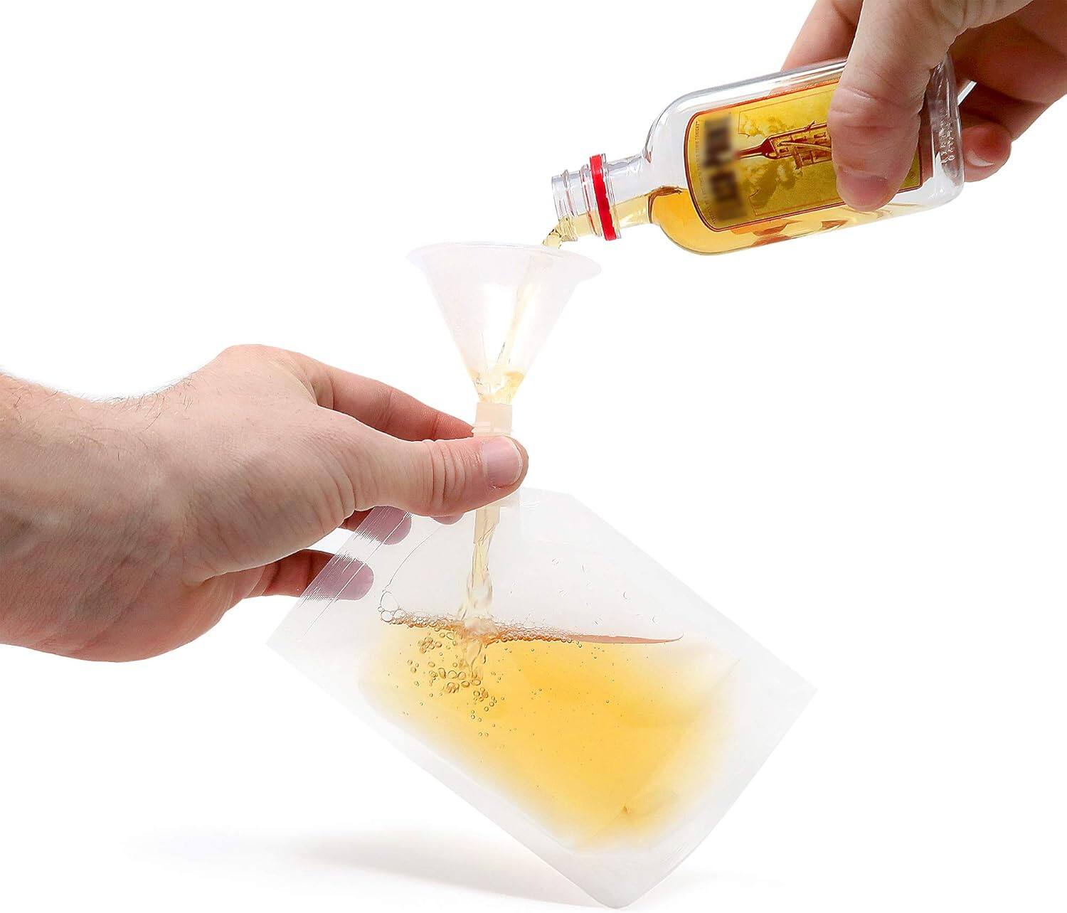 Left. Zulay Kitchen - Zulay Kitchen Premium Plastic Flasks - Drink Pouches For Festivals - Easy to Use Plastic Flask - Hidden Flask - Flask.