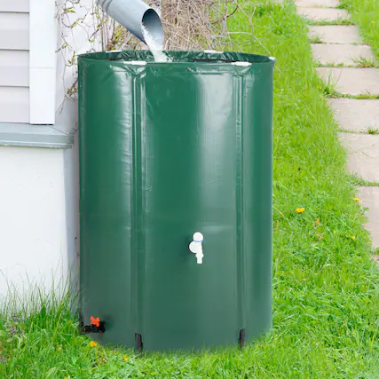 Front. Winado - 100 Gallon Rain Barrel Foldable Portable Water Collector Storage Outdoor Supply - Green.