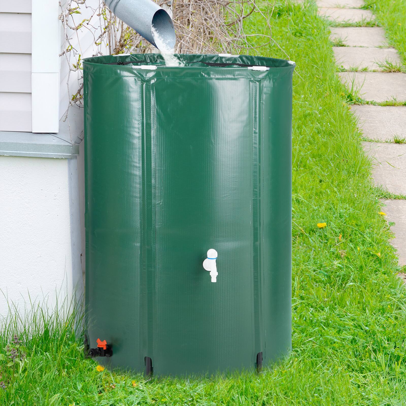 Winado - 100 Gallon Rain Barrel Foldable Portable Water Collector Storage Outdoor Supply - Green