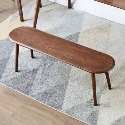 Front. Ecooso - 48-inch Solid Oak Wood Bench for Dining or Bedroom, 440 lbs Load Capacity - Walnut.