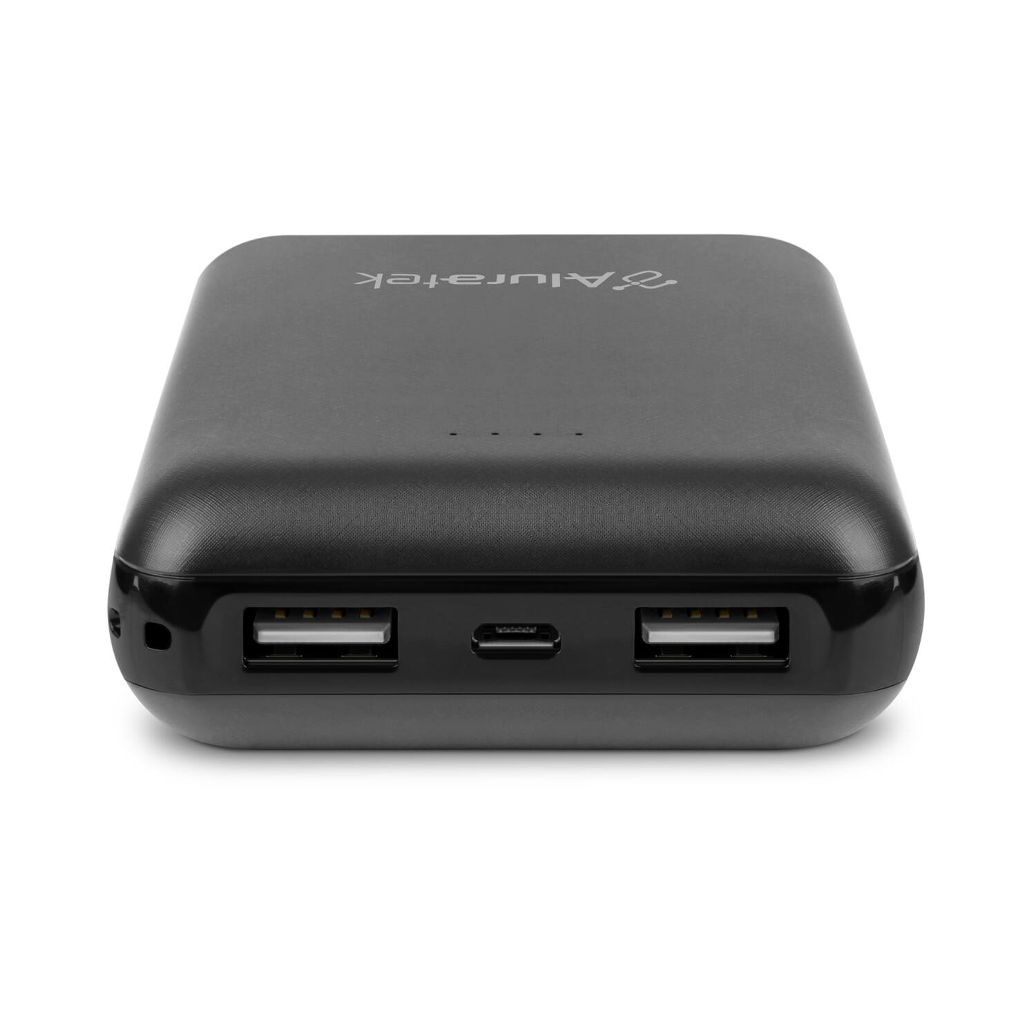 Angle. Aluratek - 10000MAH DUAL USB POWERBANK - Black.