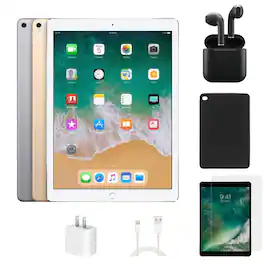 Apple - Refurbished Excellent - iPad Pro 12.9" (2nd Gen) A1670 (WiFi) 512GB w/ Case, Wireless Earbuds,Tempered Glass Screen Protector - Space Gray