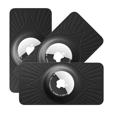 Front. Jadie Link - Pack Airtag Wallet Holder Slim Card Air Tag Case Handbag Clutch Bag Purse black Ultra-Thin Design airtag card holder - Black.