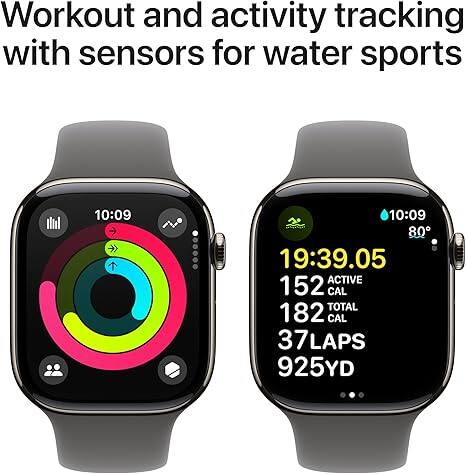 Workout and activity tracking with sensors for water sports

10:09  
10:09  
80°  
19:39.05 ACTIVE  
152 CAL  
TOTAL 182 CAL  
37 LAPS  
37  
925 YD