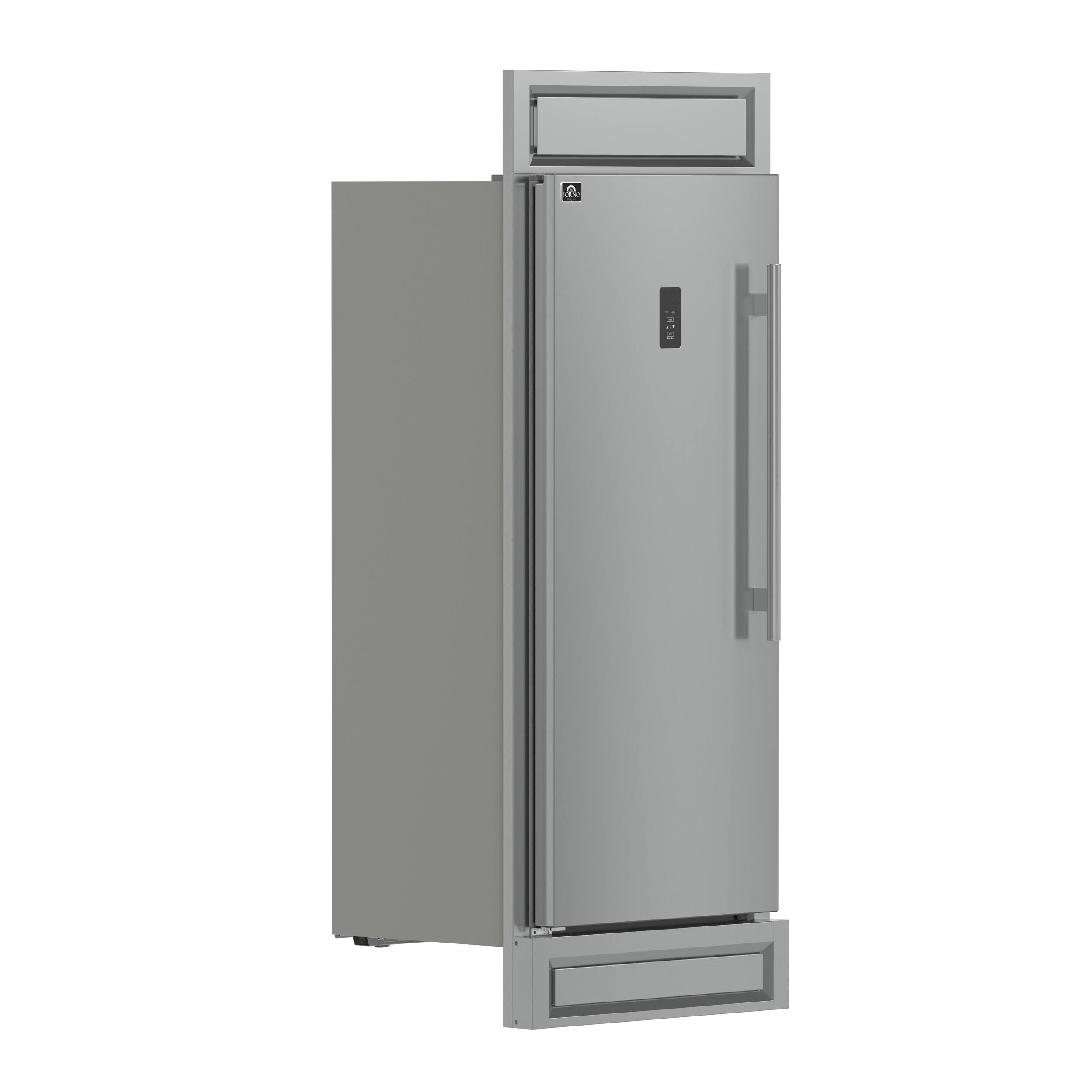 Angle. Forno Appliances - Fortezza 14 Cu. Ft. Left-Swing Freezer with Trim Kit - Stainless steel.