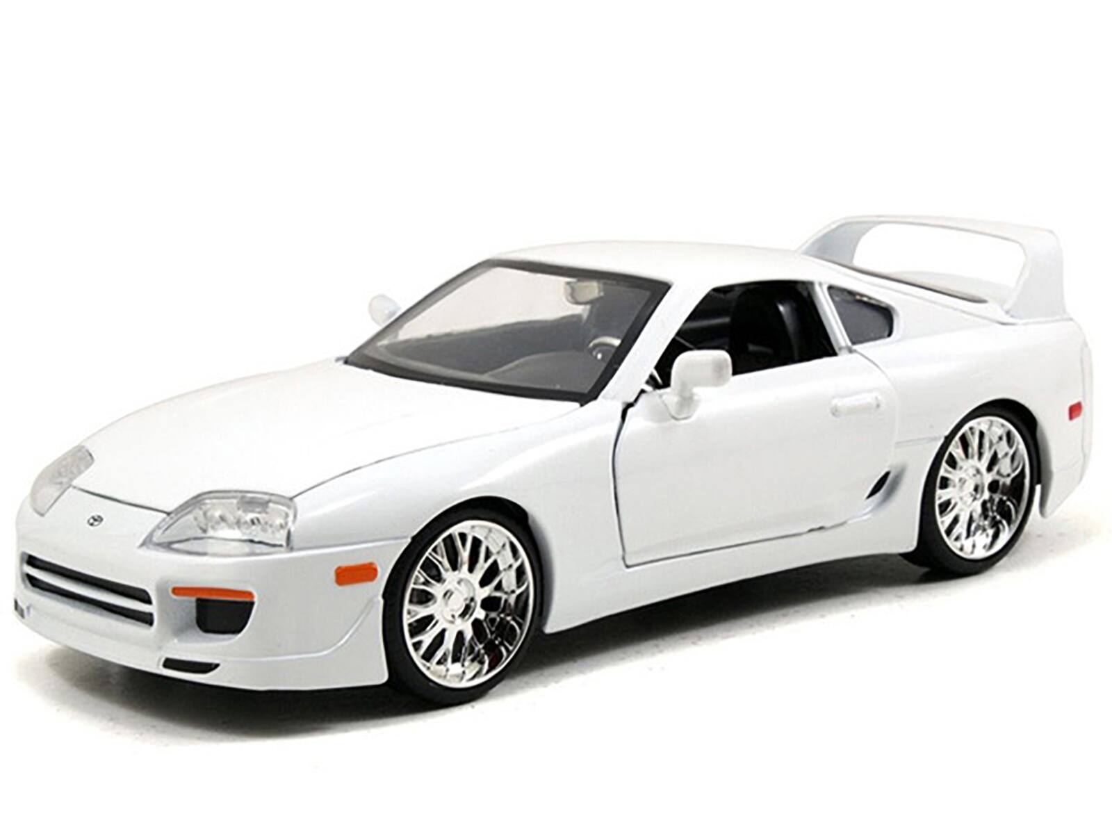 Alt View 1. Jada - Brian's Toyota Supra White "Fast & Furious" Movie 1/24 Diecast Model Car by Jada.