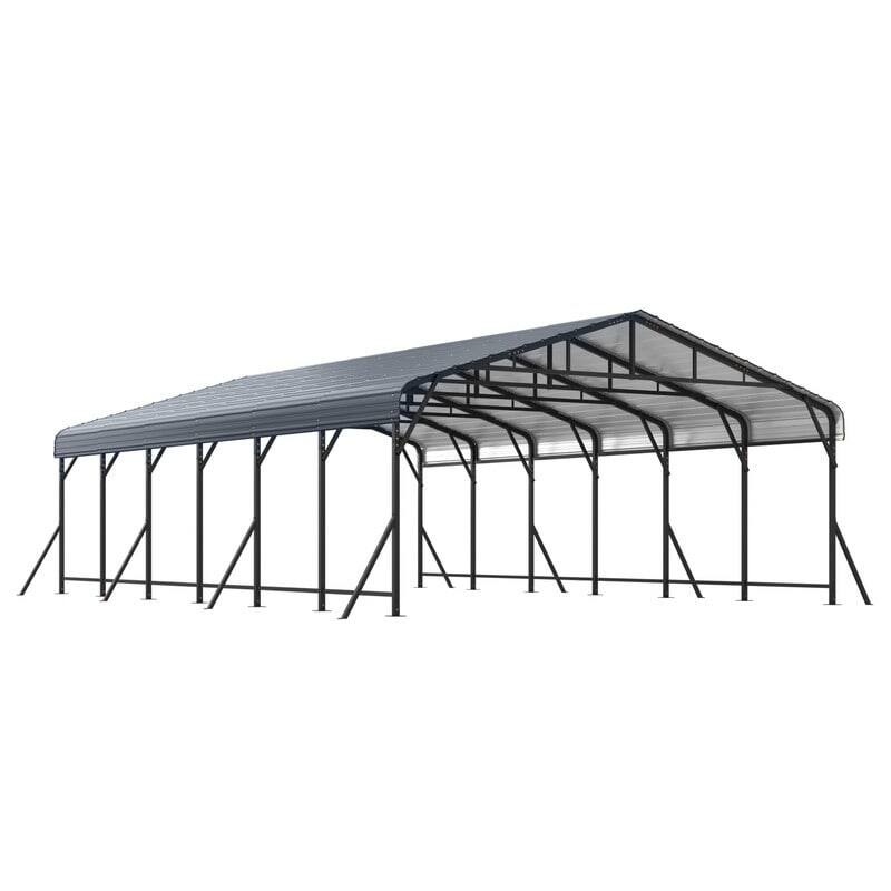 Alt View 7. U-HOMY - Outdoor Carport with Galvanized Steel Roof – All-Weather Shelter for Cars, Boats & Tractors - 20'x30'.