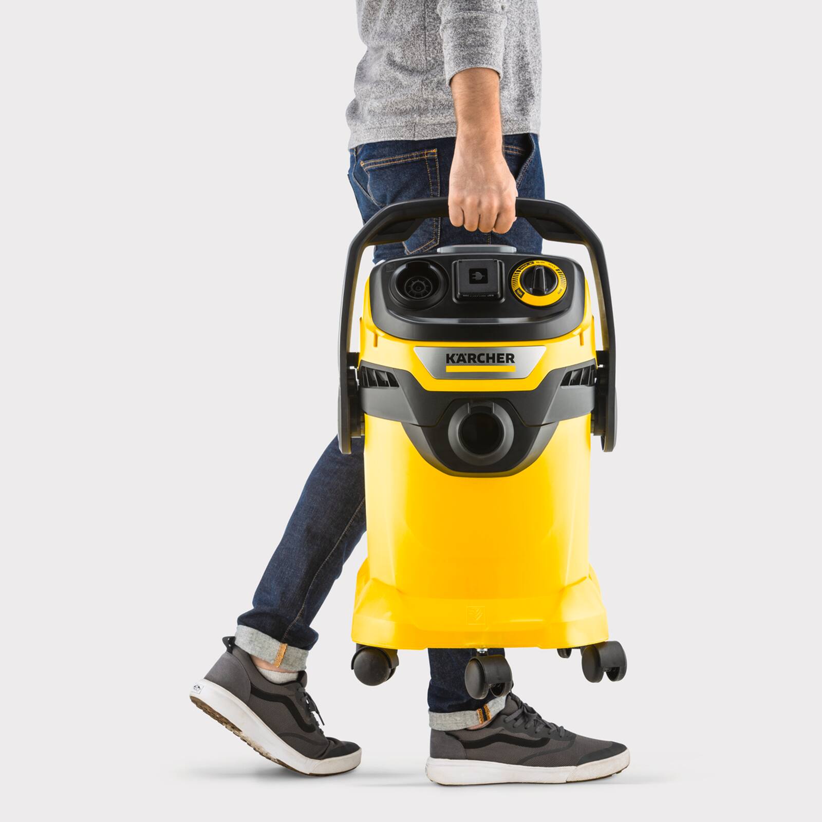 Alt View 2. Karcher - Kärcher WD 5 P Multi-Purpose 6.3 Gallon Wet/Dry Shop Vacuum Cleaner with Attachments, Heavy Duty - Yellow.