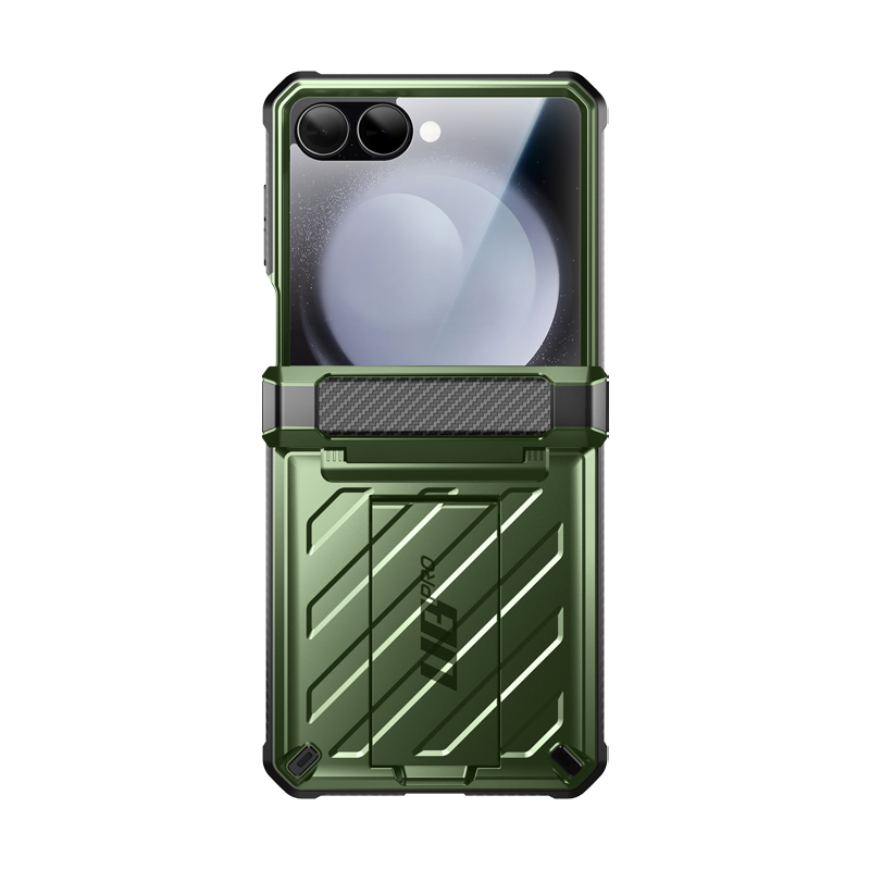 SUPCASE - Galaxy Z Flip7 Unicorn Beetle PRO Rugged Case with Belt Clip - Dark Green